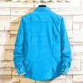 thumbnail image 3 of VSSSJ Men's Corduroy Shirt Jacket Button Down Lapel Collar Shirts Casual Long Sleeve Loose Solid Color Simple Jackets with Pocket Light Blue XL, 3 of 3