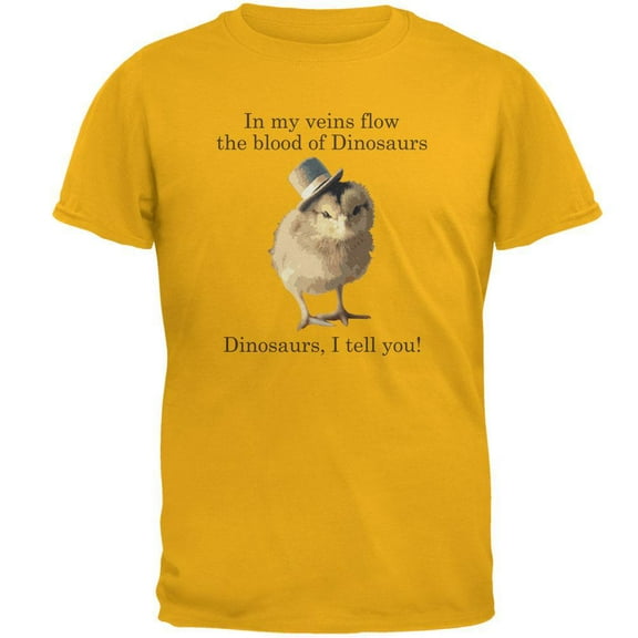 Chick Dinosaur Blood Gold Adult T-Shirt - Medium