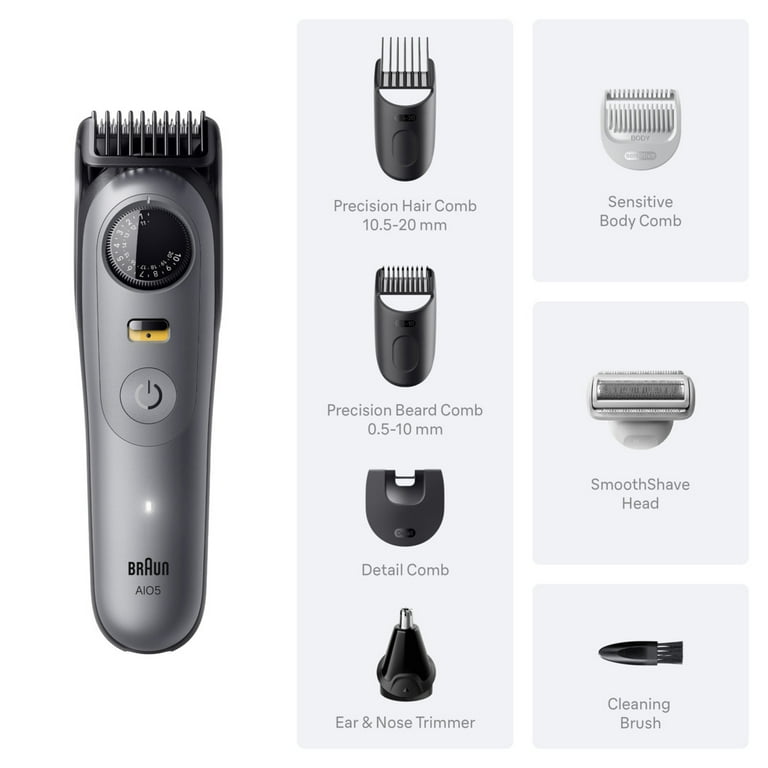 Braun All-in-One Series 5 Trimmer Kit, Ultra Sharp Blade, Up to