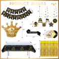 thumbnail image 4 of Decoraciones de cumpleaños Bluegogo Black Gold para hombre y mujer, 4 of 7