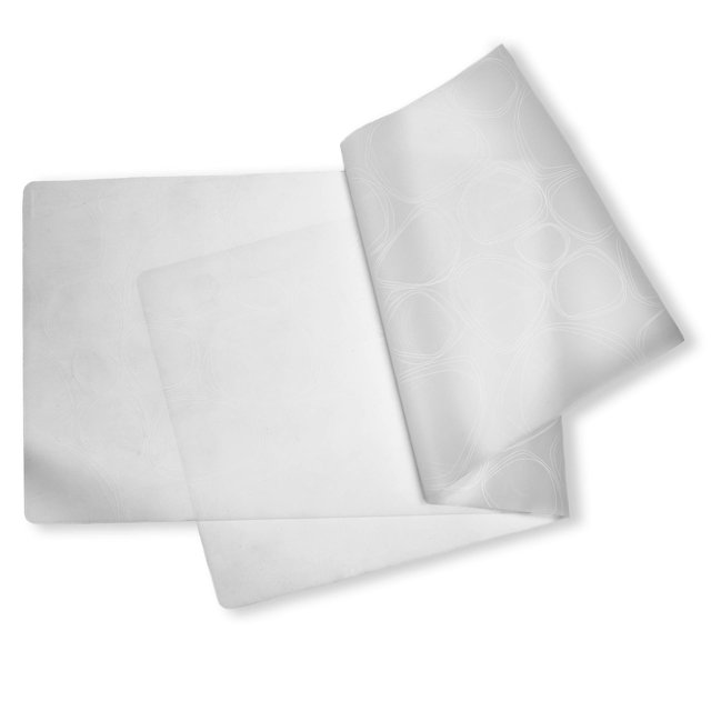 modern-twist Table Runner, BPA Free Table Protection, Dishwasher Safe, Heat Resistant Up To 425°, Pebbles Print, White