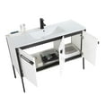 thumbnail image 3 of Fine Fixtures Oakville 48 in. W x 18 in. D x 33 in. H Bathroom Vanity in Matte White with White Ceramic Sink - Black hardware, 3 of 7
