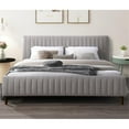 thumbnail image 6 of Omax Decor Spencer Upholstered Mid-Century Fabric King Platform Bed in Gray, 6 of 8