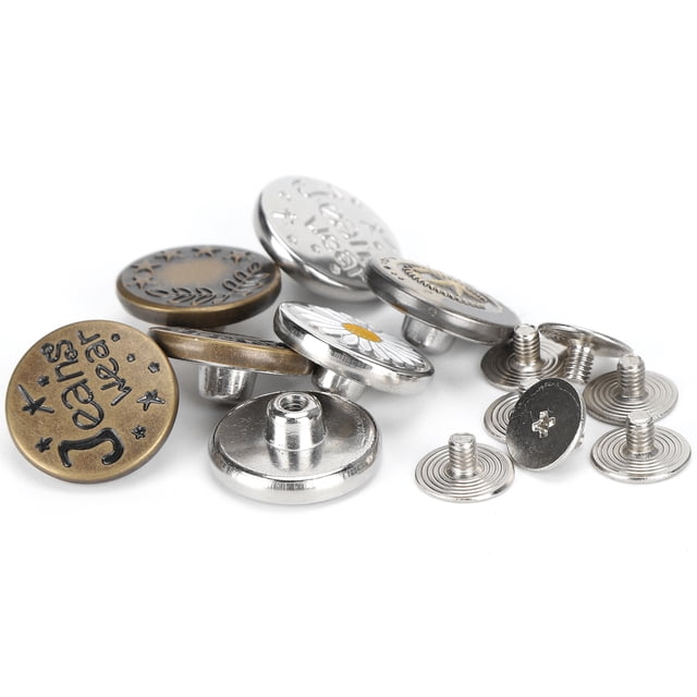 Kit de repuesto de botones para vaqueros, sin clavos, sin necesidad de costura, herramienta artesanal de cintura ajustable