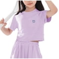 thumbnail image 2 of FRSASU T-Shirts Décontractés Athlétiques Oversize pour Filles, Épaules Tombantes, Manches Courtes, Col Rond, Entraînement, Violet, 2 of 6