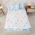 thumbnail image 4 of Castle Fairy Blue Cherry Bow Letter E Zipper Full Size Comforter Sets with Fitted Sheet and 2 Pillowcases for Girls,Cartoon Fruit Zipper Bedding Set,4pcs,Reversible, 4 of 6
