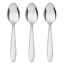 Mainstays Breck Stainless Steel Adult Dinner Spoon, 3-Piece Set, Silver