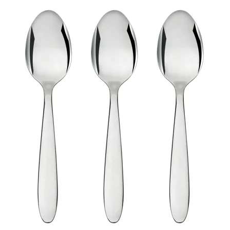 Mainstays Breck Stainless Steel Adult Dinner Spoon, 3-Piece Set, Silver