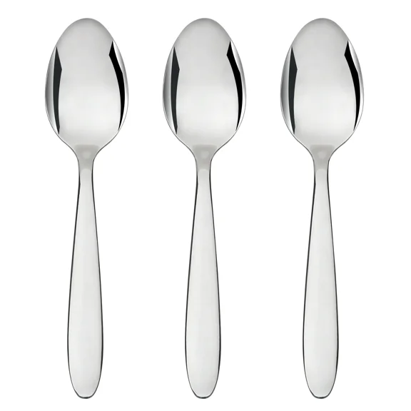 Mainstays Breck Stainless Steel Adult Dinner Spoon, 3-Piece Set, Silver
