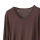 thumbnail image 4 of Conjunto de Ropa Interior Larga de Mujer Cuello en V Manga Larga Lencería Casual Ropa de Dormir Pajama Set Confort Suave, Lencería de Manga Larga para Mujeres, 4 of 5