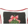 thumbnail image 3 of Christmas Mistletoe Alphabet 100% Cotton Printed Mini Accent Pillow 8" x 8", 3 of 5