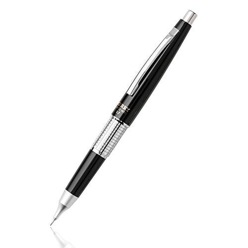 Pentel Sharp Kerry Mechanical Pencil, 0.70 mm, Metallic Black Barrel with Lead Refills and Eraser (Bundle)