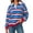 Inverlee Blue-Sweatshirts, variant on Striped Collared Tops for Women Button Collar Long Sleeve Tees Weekend Casual Pullovers Red XXL