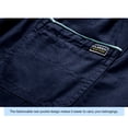 thumbnail image 4 of TKKCS Mens Cotton Drawstring Shorts with Pockets- Elastic Waist Flat Front Summer Casual Knee Length Regular Fit Beach Shorts Dark Blue Size XL, 4 of 9