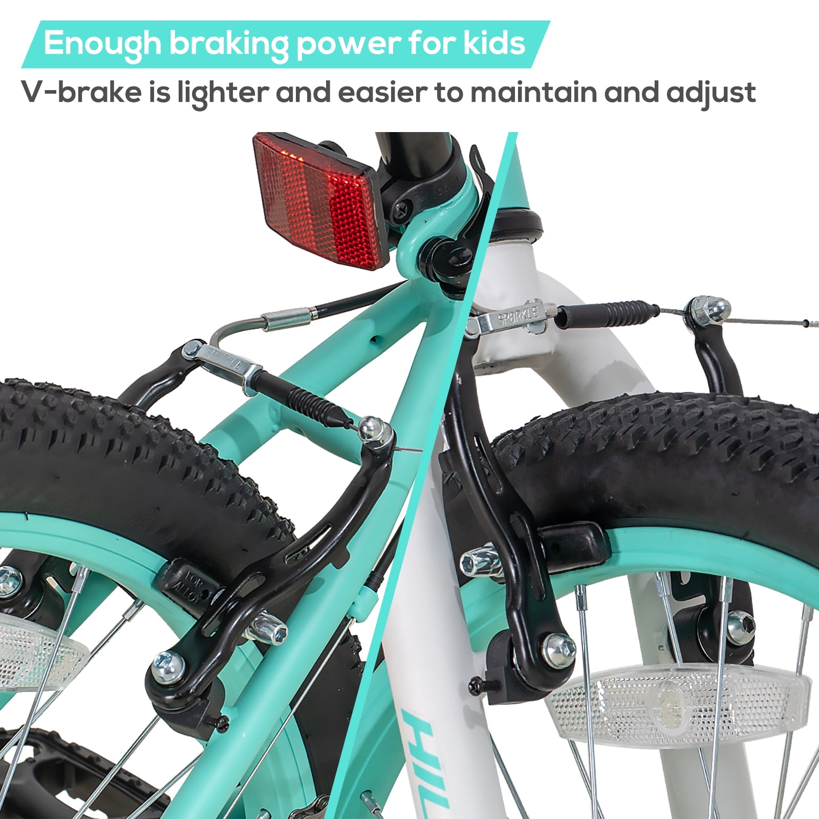 Hiland 20 inch Mountain Bike with Dual Handbrakes and Kickstand, Mint Green