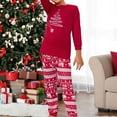 thumbnail image 4 of Famille 2 Pièces Pyjama Ensemble Casual Arbre Imprimé Noël Style Tenue de Nuit, 4 of 9