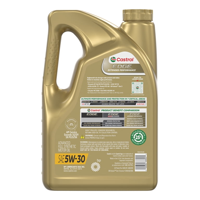 2 pack) Castrol EDGE Extended Performance 5W-30 Advanced Full