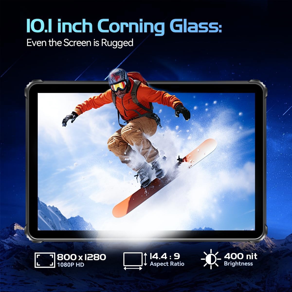 OUKITEL RT9 Rugged Tablet 10 inch Tablet Android - 24GB RAM 256GB ROM 1TB Expandable Storage, 11000mAh,16MP+16MP Camera, 4G Dual SIM Phablet Compatible with T-Mobile Tablet Computer Waterproof