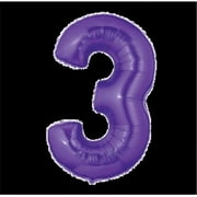 Megaloon Number 3 Purple Balloon