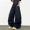 thumbnail image 2 of Men's Wide Leg Baggy Jeans Loose Fit Hip HopY2K Denim Pants Casual Trousers Streetwear, 2 of 6