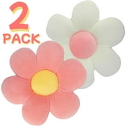 2 Pack Flower Pillows, 15.7 in Cute and Comfortable Floor Cushions Soft Fun Plant Throw Pillows Preppy Aesthetic Room Decor for Couch Sofa Chair