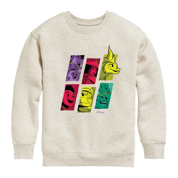 Disney - Raya and the Last Dragon - Dragon Tale Character Grid - Youth Crewneck Fleece Sweatshirt