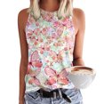 thumbnail image 3 of Playeras,Blusas y Tops,Ropa para Mujer Workout Tank Tops Camiseta sin mangas de verano para mujer Camiseta sin mangas con estampado informal Camiseta sin mangas con cuello en V (Pink, M), 3 of 4