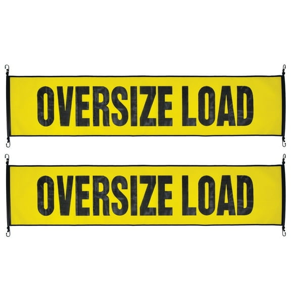 VULCAN Oversize Load Banner - Metal Hooks - 2 Pack - Stretch Cord Mesh - 18 inch x 84 inch