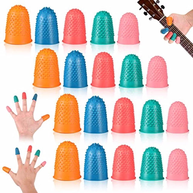 Advancent 20 piezas de puntas de goma, dedal, suministros para guitarra, Protector de agarre, protección, accesorio de entrenamiento, equipo de tiro y tiro con