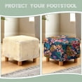 thumbnail image 6 of SCRAWLGOD Hibiscus Plumeria Tropical Leaf Print Ottoman Cover Square High Stretch Ottoman Slipcover with Nonslip Elastic Bottom Soft Footstool Protector for Square Storage Ottomans, 6 of 7