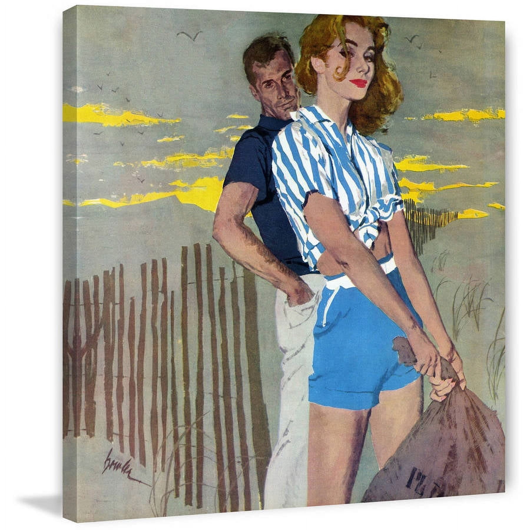 "Beach Pose" Painting Print on Wrapped Canvas