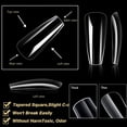 thumbnail image 4 of 1 Box Clear False Nails Tips Full Cover Stick on Nails Press On Nails Artificial Nails Soft Gels Tips Manicures Supplies, 4 of 4