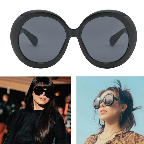 Black rounded sunglasses hot sale