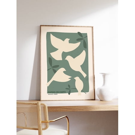 Dove Illustration Bird Floral Wall Art Print Creative Botanical Theme For Home Office And Gallery Wall Decor
