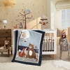 Lambs & Ivy Sierra Sky Blue/Gray Woodland Nursery 3-Piece Baby Crib Bedding Set