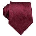 thumbnail image 4 of Conjunto de corbatas Barry.Wang de seda de cachemir rojo vino para hombre, 150 cm, 4 of 6