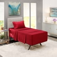 thumbnail image 3 of LammaLoe Extra Deep Pocket Sheets Twin Set, 3 Piece, Fits 18"-24" Mattress, Breathable & Extra Soft Bed Sheets, Burgundy Red, 3 of 9