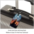 thumbnail image 3 of Square 2Pack PU Leather Fox Cruise Luggage Tag with Privacy Cover and Name ID Tag for Travel Handbags Backpacks Luggage Tags, 3 of 6