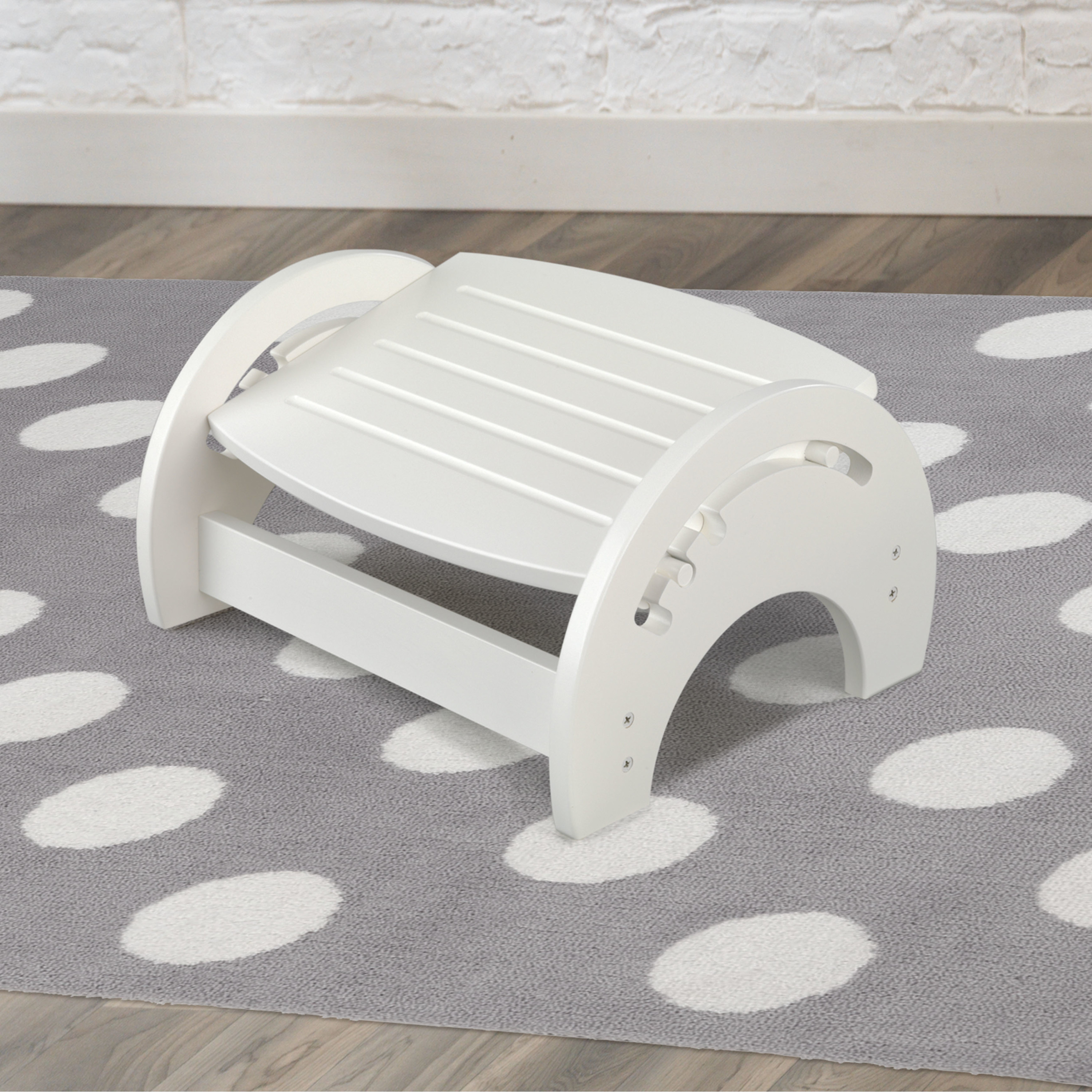 KidKraft Wooden Adjustable Footstool for Nursing with Anti-Slip Pads on Base - White - image 2 of 2