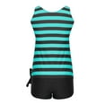 thumbnail image 5 of Womens Swimsuits Pimelu Bathing Suit for Women Tankini Bathing Suit Tankini Swimsuit for Women Fashion Striped Print Two Piece Swimwear Ladies Girls Summer Modest Beachwear with Boyshorts, 5 of 6
