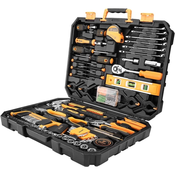 (Open Box) DEKOPRO 228 Piece Socket Wrench Auto Repair Tool Combination Package Mixed Tool Set Hand Tool Kit with Plastic Toolbox Storage Case