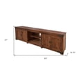 thumbnail image 3 of 93" Brown Solid Wood Cabinet Enclosed Storage Distressed TV Stand, 3 of 6