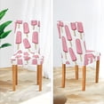 thumbnail image 3 of Yayeee 4 Pack Dining Chair Covers Stretch Parson Chairs Slipcovers Seat Protector, Pink Ice Cream, 3 of 6