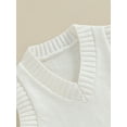 thumbnail image 5 of Bagilaanoe Toddler Baby Boy Girl Sweater Vest 6M 12M 18M 24M 3T 4T 5T Kids Lightweight Sleeveless V Neck Solid Color Pullover Knitted Tank Tops, 5 of 9