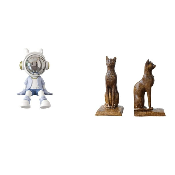 Figura de escritorio,Estante con estatua de astronauta para decoración de oficina y hogar,Figura decorativa de escritorio de resina para decoración del hogar,Figura de mesa,Estatua de gato