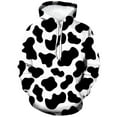 thumbnail image 2 of Rebaike Men's Cow Print Hoodie Funny Black and White Animal Pattern Pullover Sweatshirt, 2 of 8