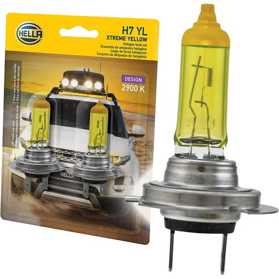 HELLA H7 YL Bulb 12V 55W Px26D T4.625 Yellow 2Bliste