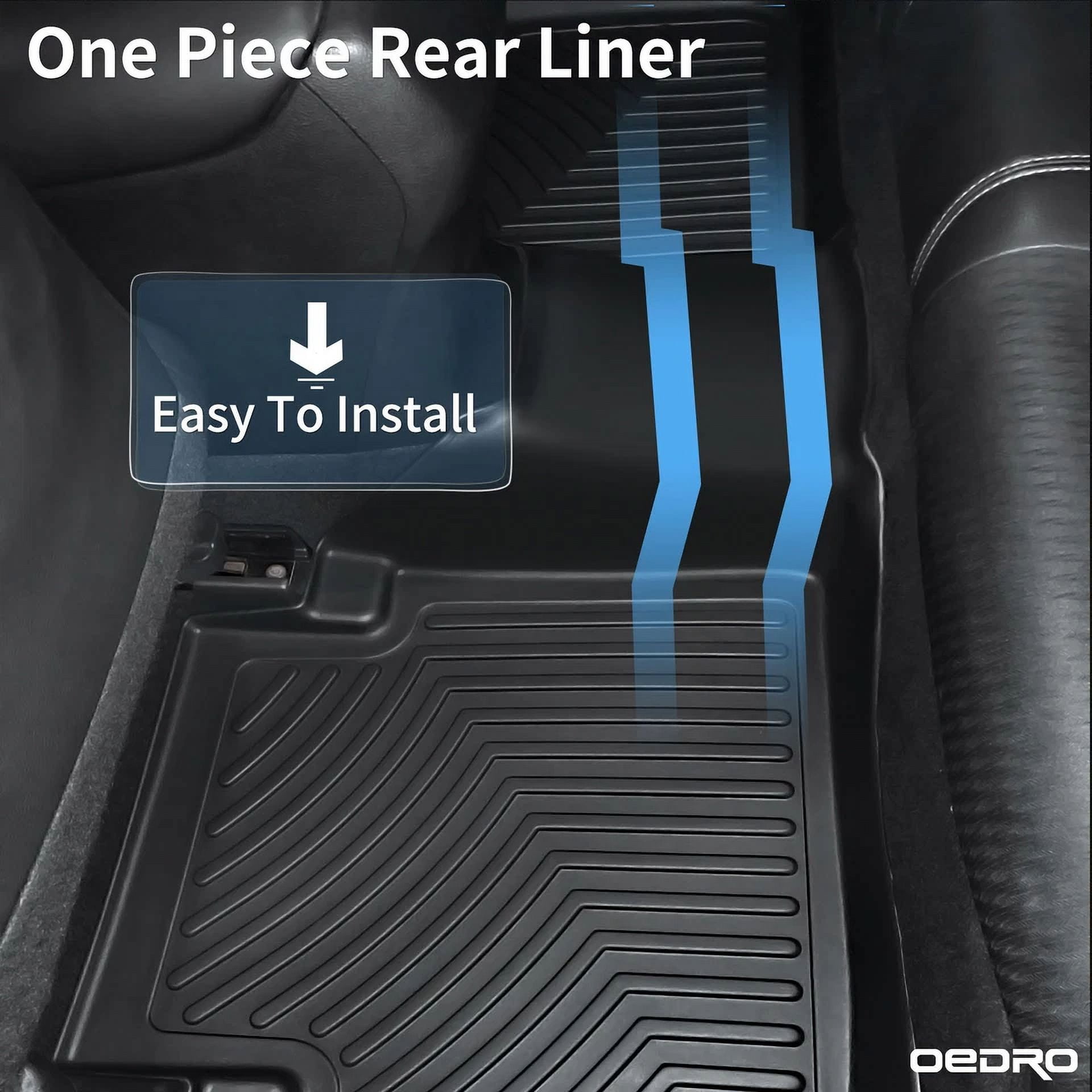 RVNI Floor Mats for 2018-2024 Ford Expedition/Expedition Max Bench 8-Seater TPE All Weather Trunk Mat with Backrest Anti-Slip