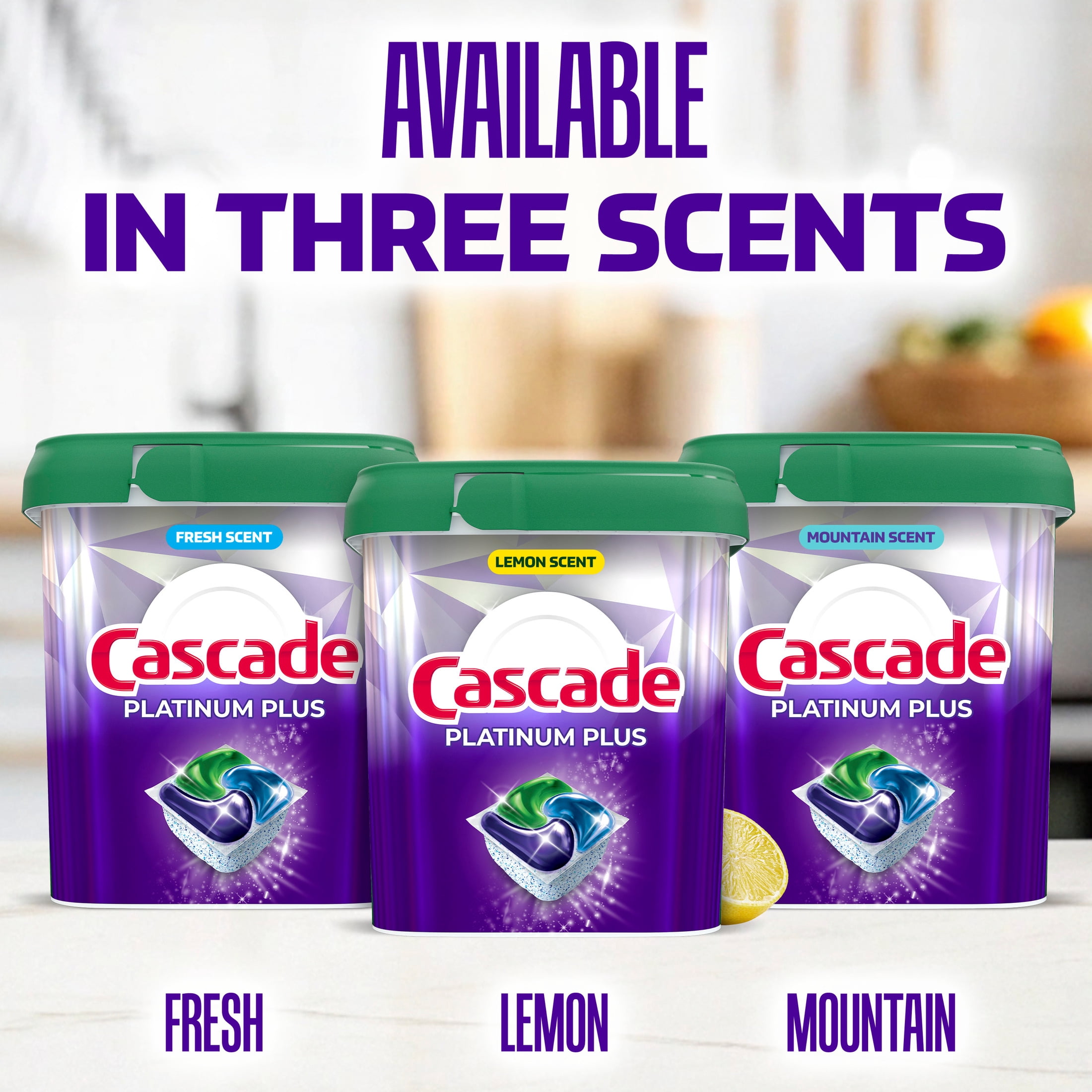 Cascade Platinum Plus Dishwasher Detergent Clean, 62 Count