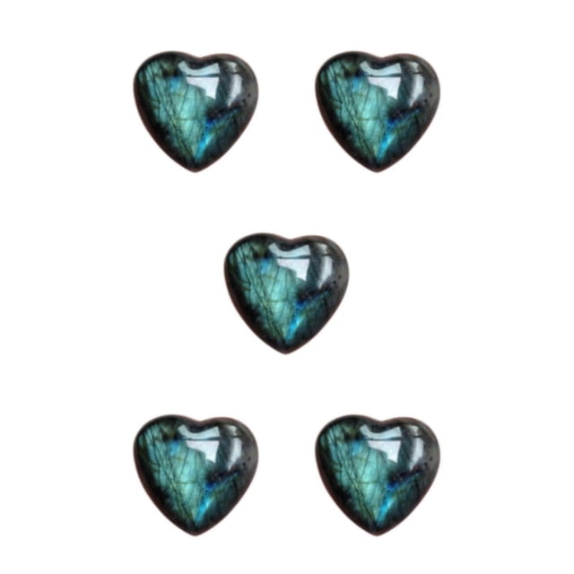 braveheart Moonstone Heart Shaped Palm Stone - Wide Application For Meditation And Suitable For DIY 5Set